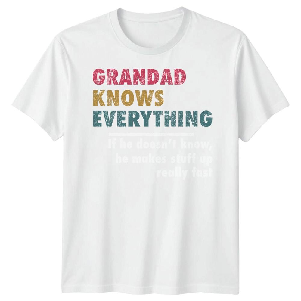 Unisex Grandad Knows Everything Funny Fathers Day Tshirt Tee Best Dad Ever Papafd