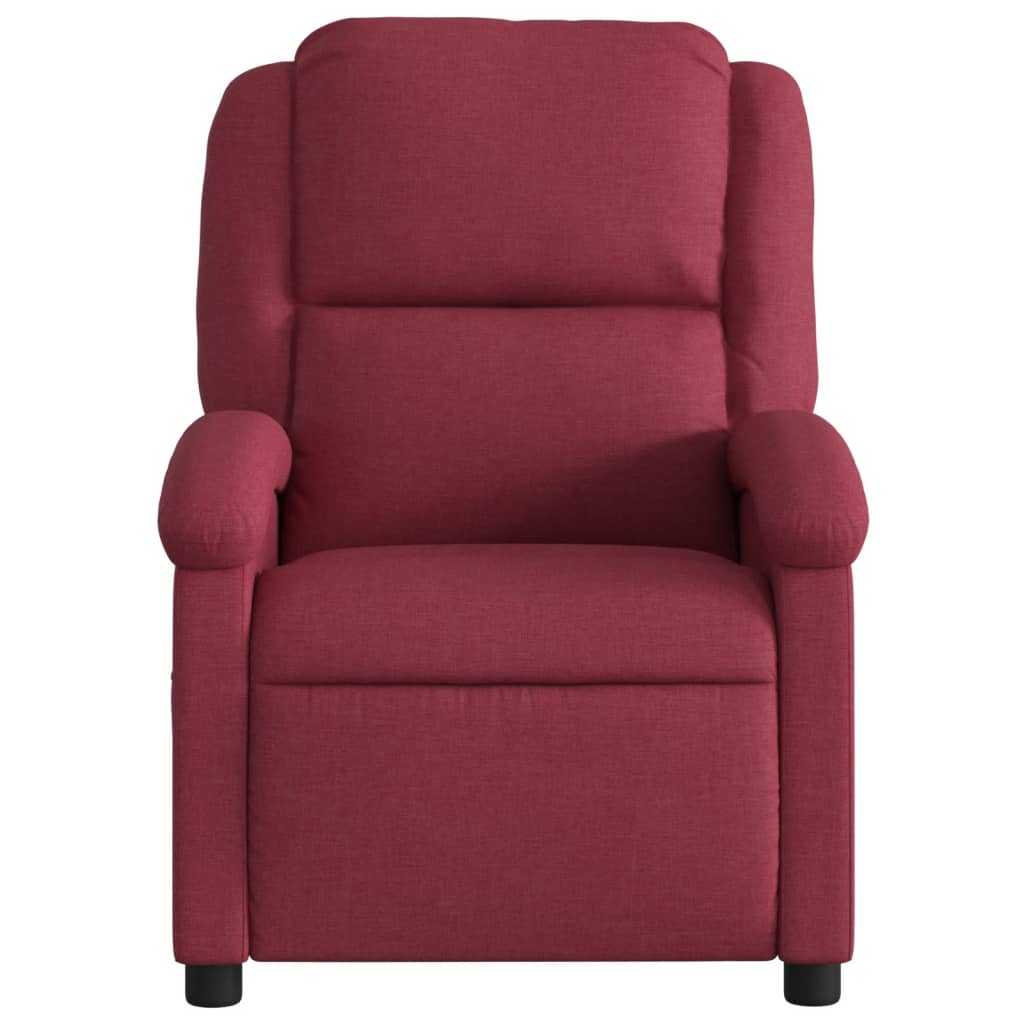 Relaxation Armchair Wine Red Fabric