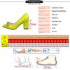 Fashion Aphixta Green Bling Crystals Bowknot Flowers 7cm Square Heels Pumps Women Shoes Students & Adults Pointed Toe Plus Size 30-50