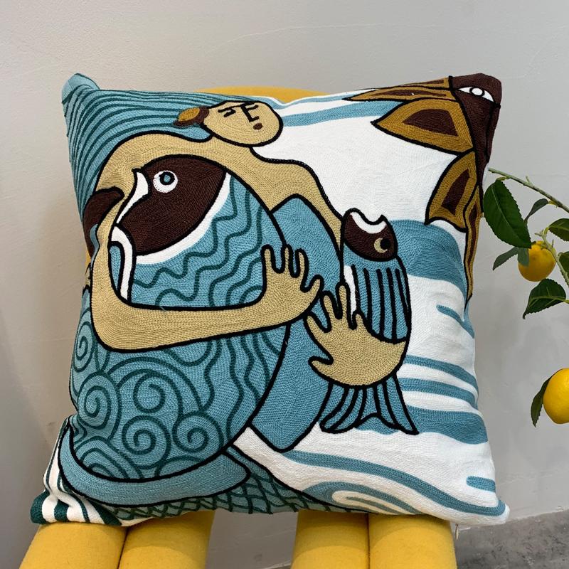 New Style Cushion Cover Picasso Embroidered Decorative Throw Pillowcases Abstract Creative Decoration For Home Sofa Car Covers