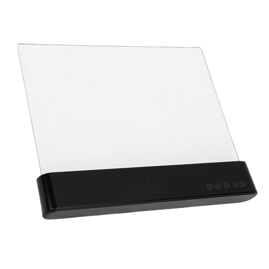 Full Page Book Light USB Rechargeable LED Flat Reading Light with 3 Colors Timer Dimmable Panel Plate Lamp Black