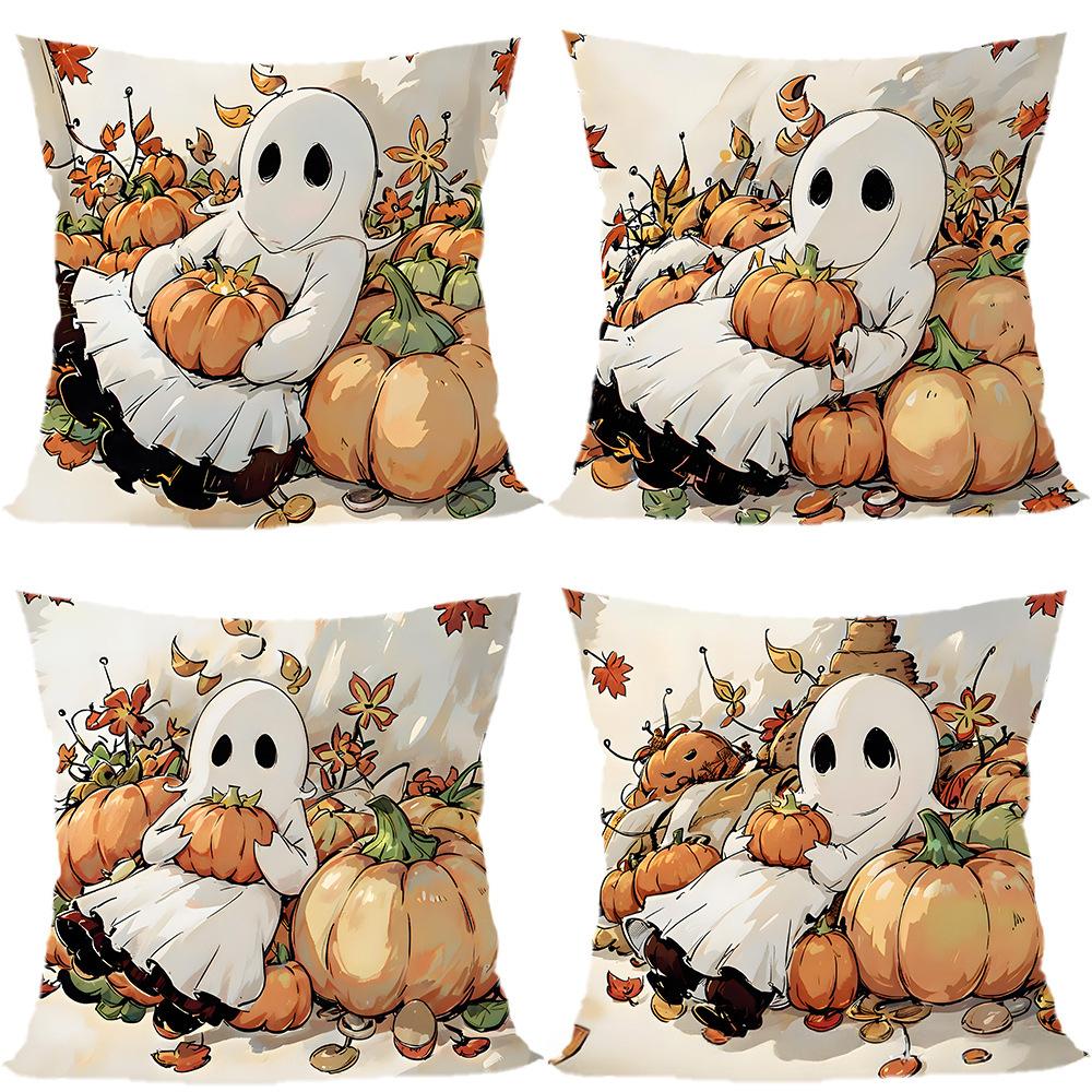 Halloween Pillowcase Pumpkin Skull Funny Ghost Cushion Cover Sofa Living Room Decoration Pillow