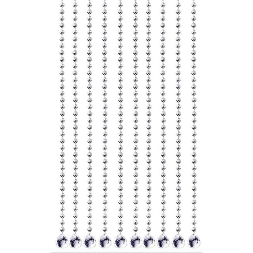 10PCS 100cm Clear Beaded Curtain Shinning Transparent Acrylic Chandelier Chain Decoration Hanging Chandelier Accessories
