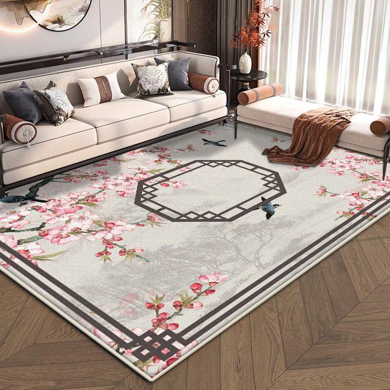New Chinese Style Large Living Room Carpet Antiskid Room Decoration Aesthetic Lounge Rug Fluffy Study Decoration Mat Easy Clean