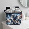 A White Male Lion 5D Diamond Painting Storage Basket Full Round Drill Mosaic Diamond Embroidery Cross Stitch Kits Home Decor Home Decor