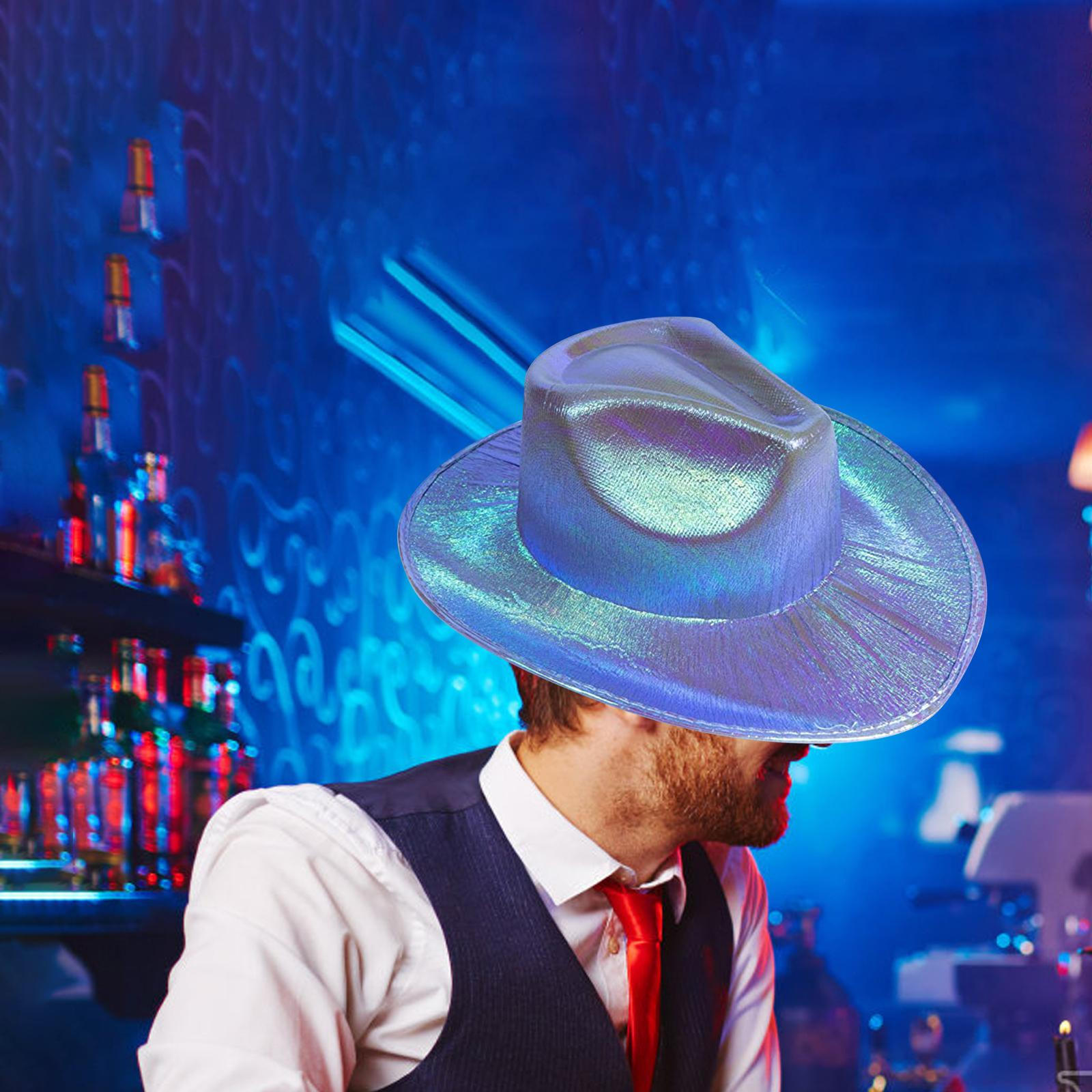 Ковбойская шляпа Ковбойская блестящая Глиттер Западный стиль Флуоресцентный Космос для фиолетовый