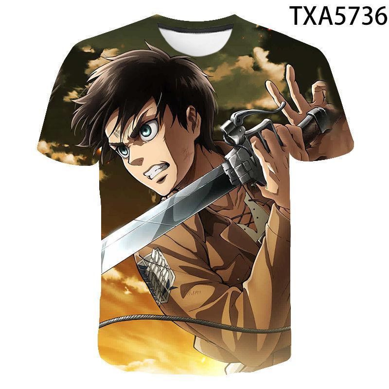 Attack On Titan Levi Ackerman 3D Print T-Shirt, High Quality Polyester Short Sleeve, Fashion Streetwear Casual Daily Wear