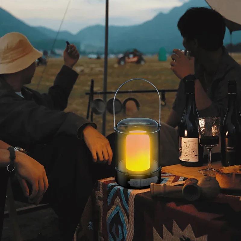 Type C Rechargeable Camping Light Portable Camping Lanterns Hanging Tent Light 3 Lighting Modes Outdoor Waterproof Travel Lamp