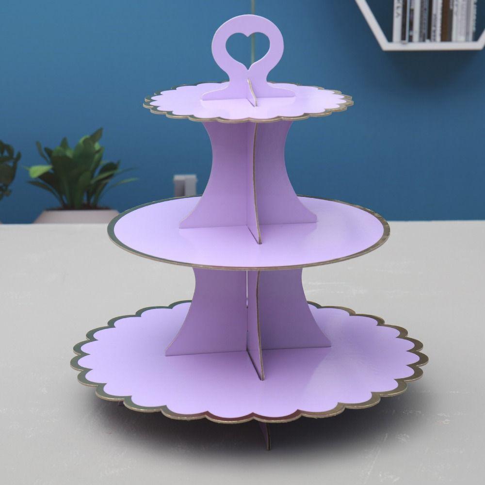 Sicherer Vergoldeter Kuchenständer Goldgeprägtes Dessert-Display-Rack Mehrfarbige Papier-Kuchenschale Cupcake