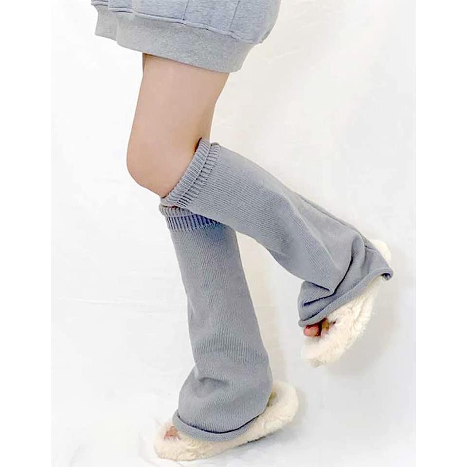 Used [Special Sale] Black White Gray Popular Leg Warmers Student Long Loose Socks Socks Women's Leg Cover Cold Protection [Next Grants] Cold