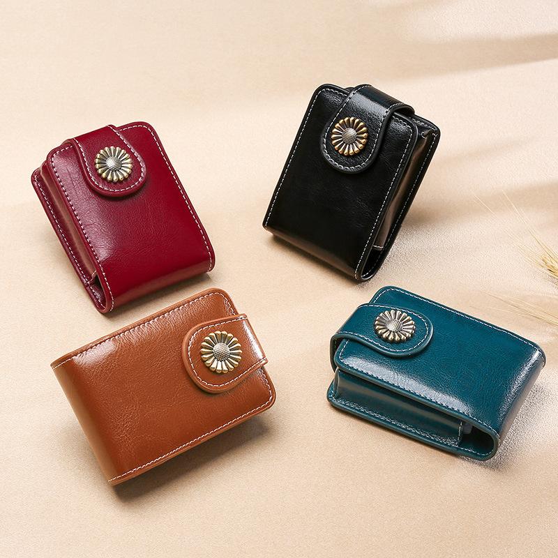 1pcs Mini Lipstick Bag with Mirror Portable Leather Makeup Organizer Compact Travel Cosmetic Pouch for Touch-up & Storage