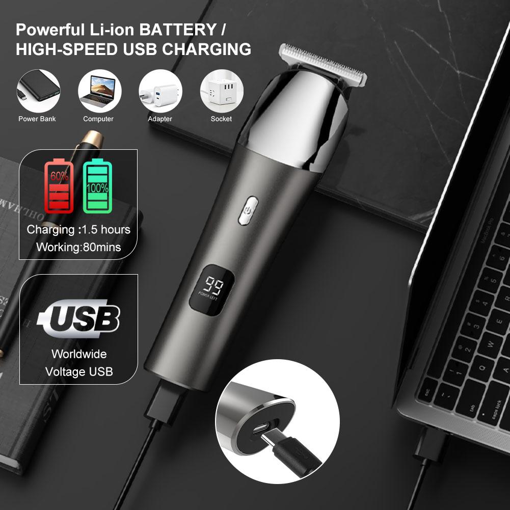 6-in-1 Electric Grooming Kit for Men Metal Body Clipper with Shaver Nose Hair Trimmer Multi-Function Tools