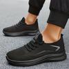 Breathable Lightweight Men's Knit Sneakers Slip Resistant Training Shoes for Running Basketball Black White Sports Shoes PU Sole