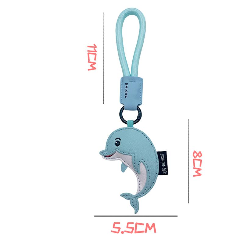 High Quality Blue Dolphin Shark Doll Keyrings Ornament Multipurpose Backpack Pendant With Lanyard Keychain