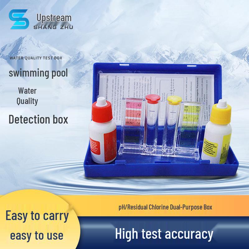 Swimming Pool Water Quality Test Kit: OTO for Residual Chlorine, Acidity, and PH Value Testing.