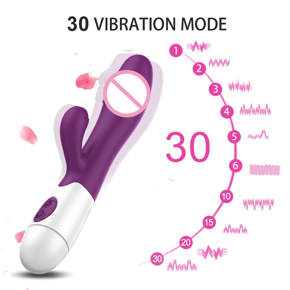 30 Frequency Dual Vibrating Anal Vagina Massage G-spot Masturbator Vibrators For Women Erotic Dildo Rabbit Vibrator Sex Toys Adult Toy