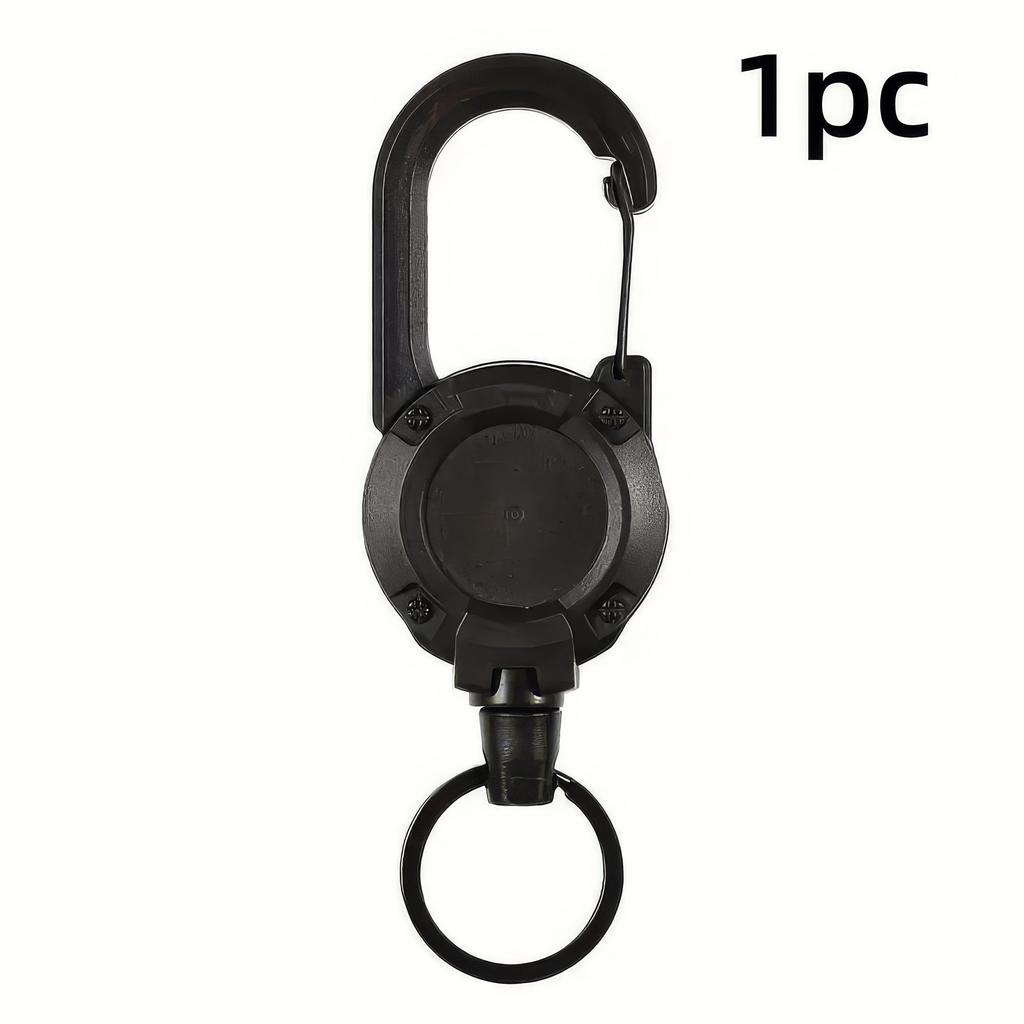 1/2/3 Piece Retractable Keychain in Black, Durable Design, Secure Closure, Suitable for Identification Documents, ID Cards, Keys