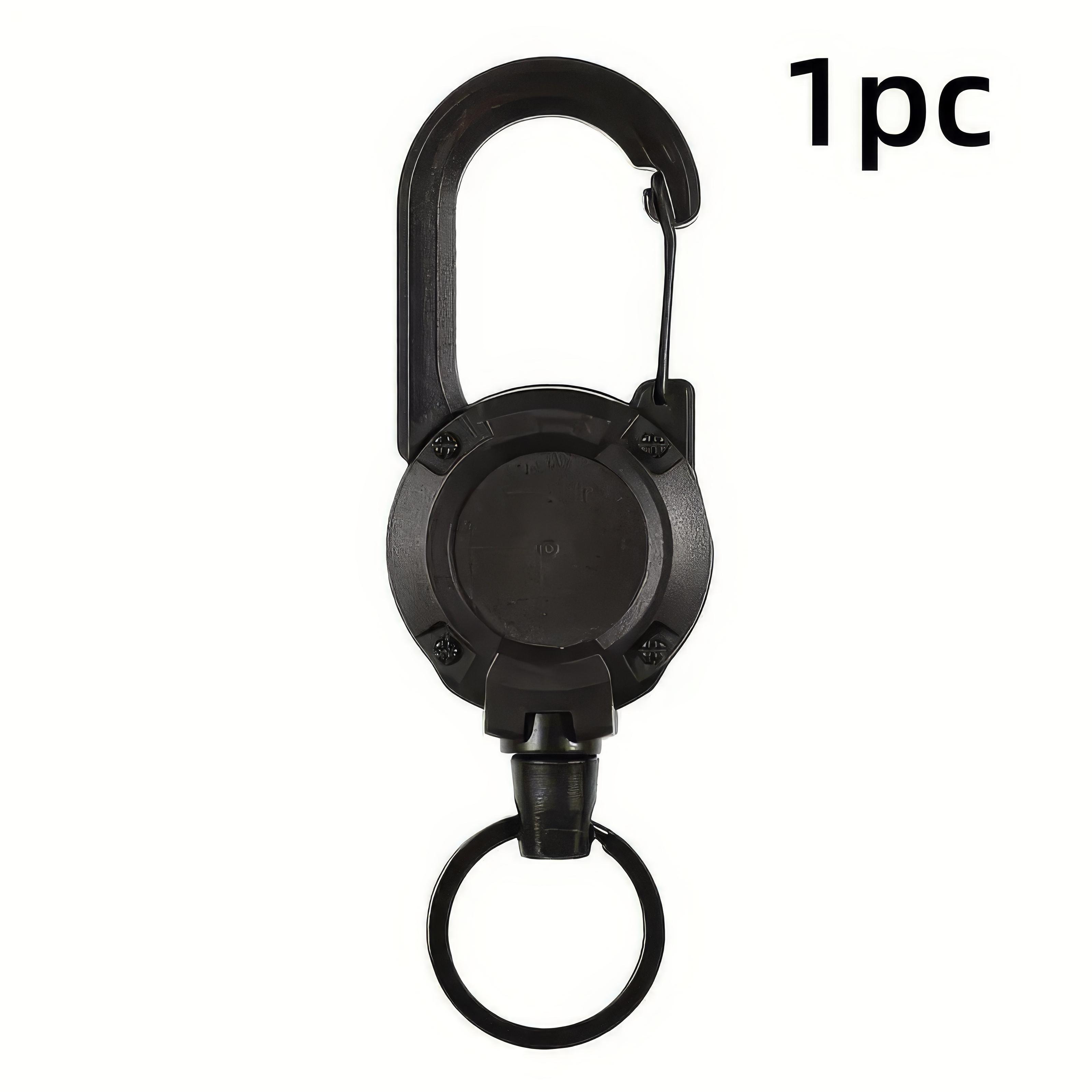 

1/2/3 Piece Retractable Keychain in Black, Durable Design, Secure Closure, Suitable for Identification Documents, ID Cards, Keys