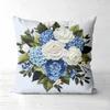 Pieces Blue White Floral Embossed Throw Pillow Covers Polyester Sofa Decorative Cushion Cov Headboard Pillow