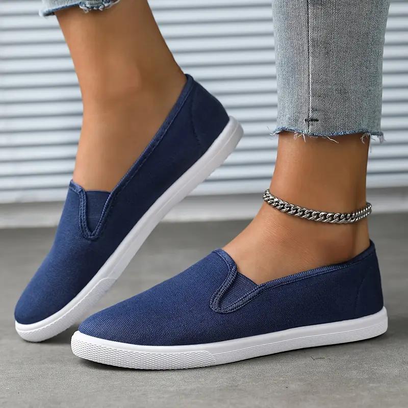 Men's and Women's White Shoes, Flat Heeled Canvas Shoes, Women's Shoe Covers, Flat Feet, One Foot Pedaling, Casual Couple Board Shoes