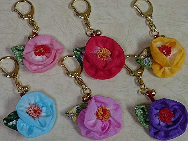 

Chirimen crafts Craft kit Flower keychain set of 6 -