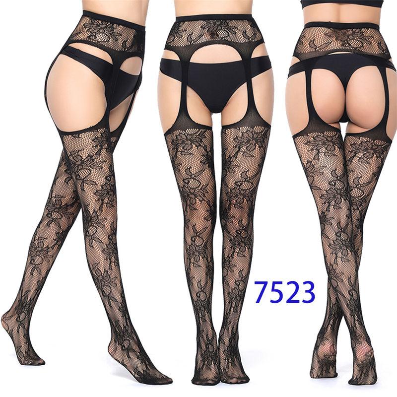 Sexy Suspenders Mesh Stockings Fishnet Eye Women's Bottoming Pantyhose