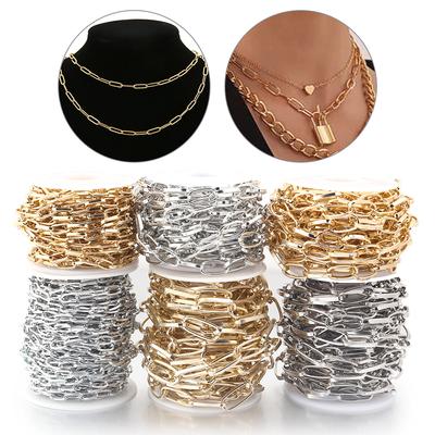 5Yards/Roll Aluminum Chain Necklace Chain Bulk Cross Chains For Jewelry Making Findings DIY Necklace Bracelet Chain Materials