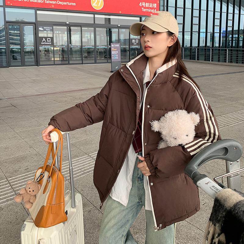 

Женская студенческая свободная зимняя куртка с подкладкой XXS кофейный