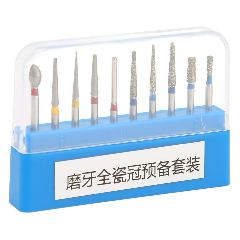 10pcs/Set Grinding Dental Burs Drill High Speed Polishing Drill Set Metal Burs Drill For Dentists