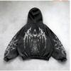 Washed Hooded Sweatshirt Unisex Oversized Long Sleeve Pullover Winter Streetwear Casual Wear