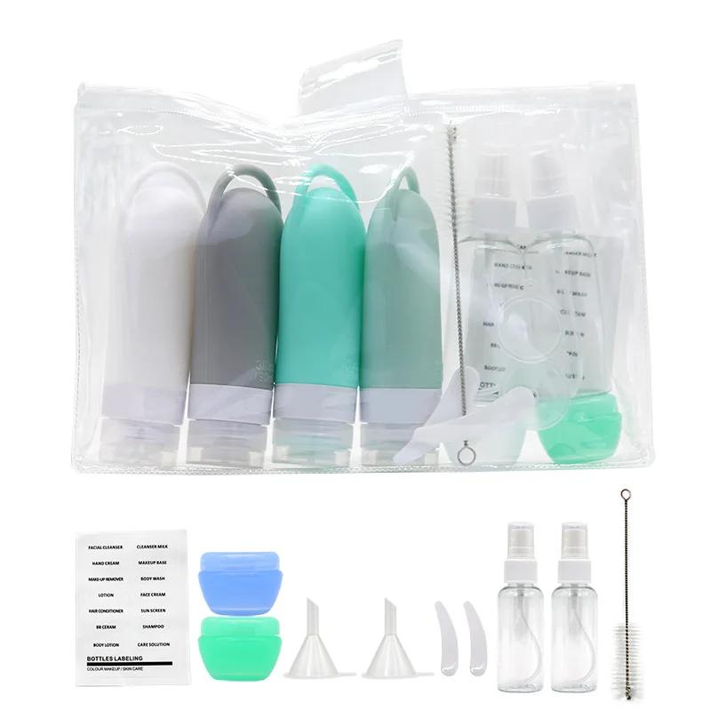 Soft Silicone Refillable Bottles Set Lotion Shampoo Squeeze Tube Container Empty Bottle Travel Botttle Beauty Makeup Tools