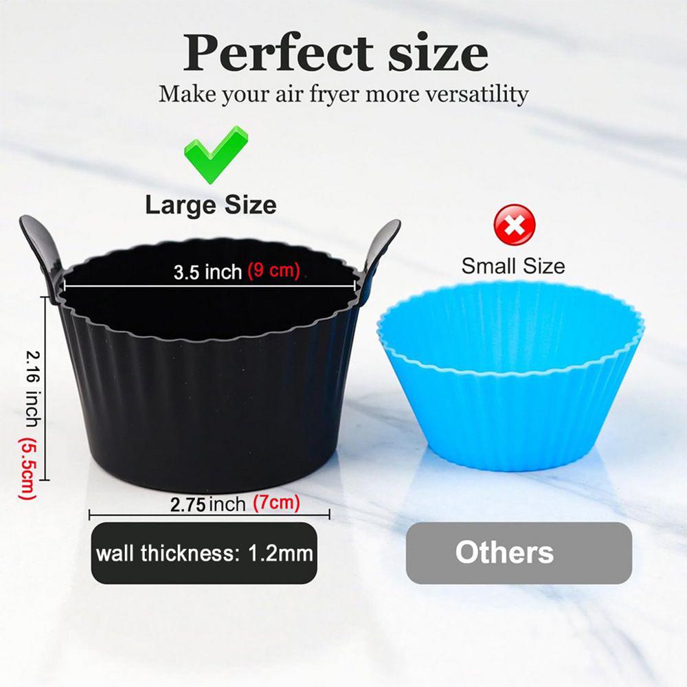 Air Fryer Silicone Egg Cups Silicone Egg Cooker Mold Reusable Egg & Cake Baking Cups Safe Ramekins Muffin Liners