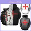 Živě navržený unisex pullover s 3D potiskem Rytířů templářů, ležérní svetr