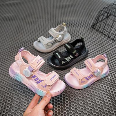Kinder Drehknopf Hübsche Sandalen Sommer Neue Jungen und Mädchen Offene Zehen Strandschuhe