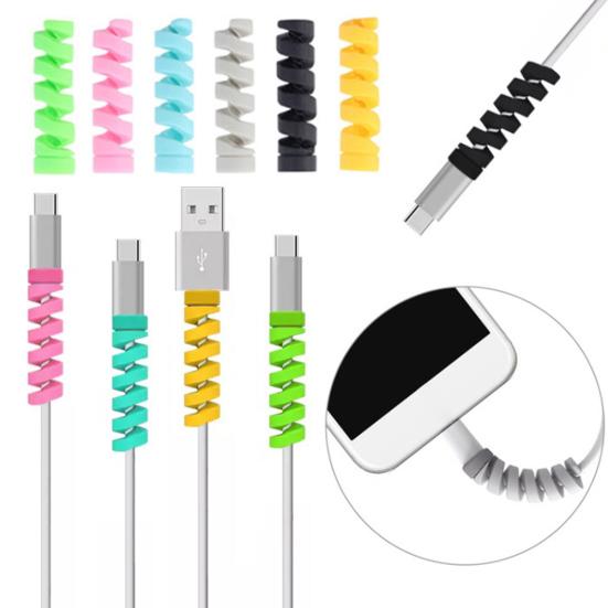 Universal Silicone Spiral USB Charge Cable Cord Protector Saver Cover for iPhone