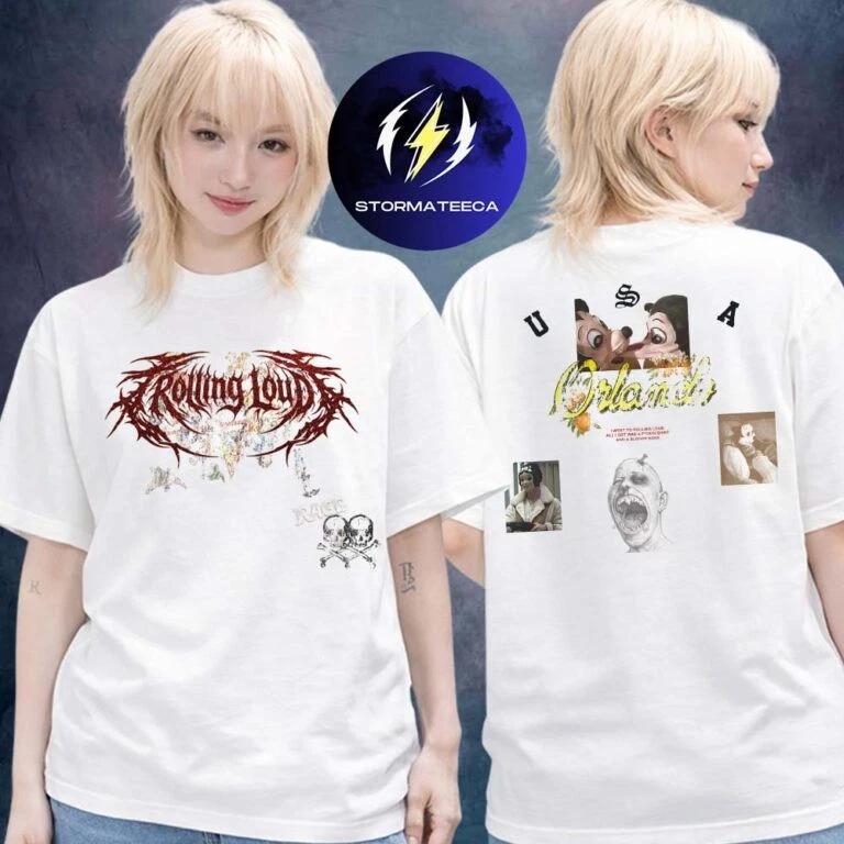 Rolling Loud 2026 Merch Warped Dsny Ivory Two Sided Unisex T-Shirt XL