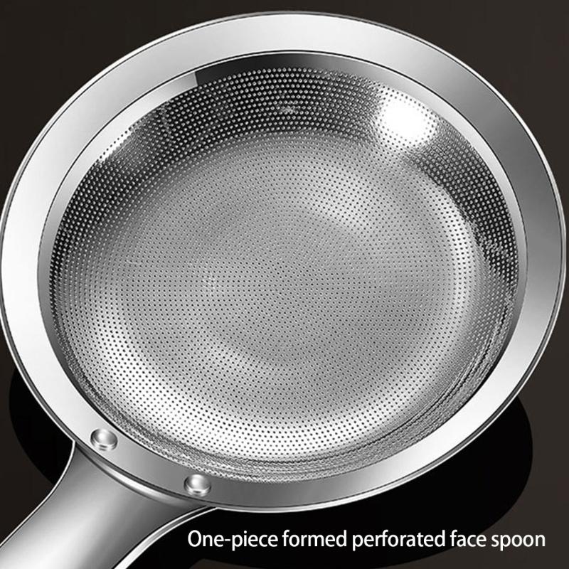 2pcs 304 Stainless Steel Grease Skimmers Spoon Fine Mesh Colander For Efficient Foam Removal Cooking Accessories
