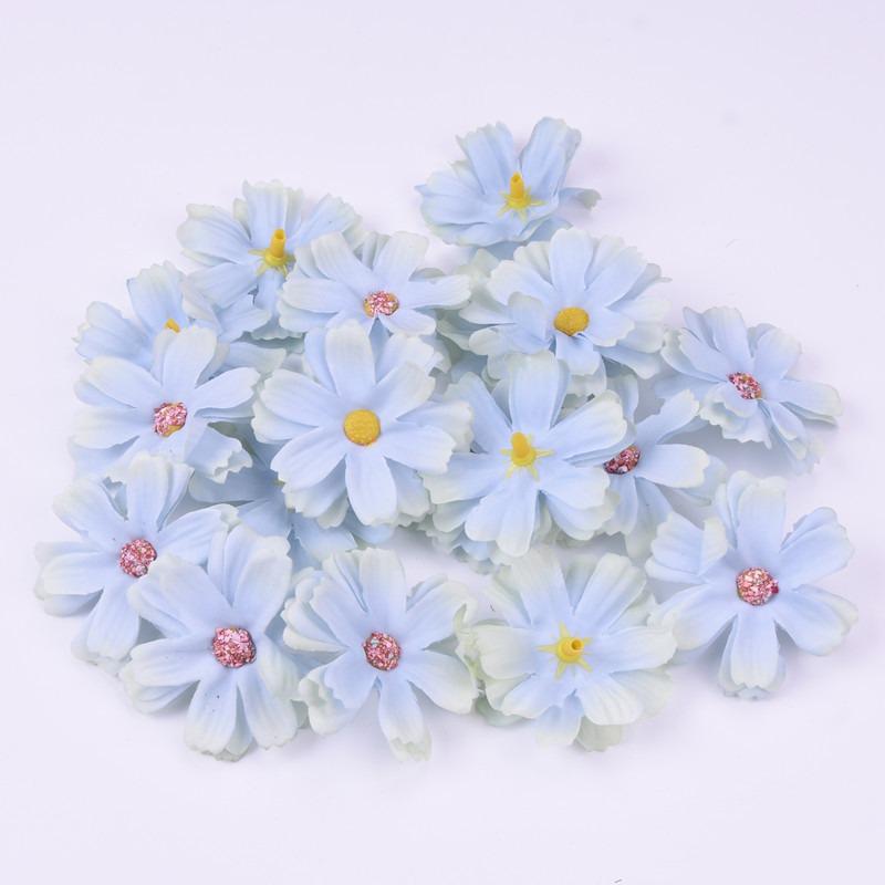 20/30Pcs Silk Daisy Artificial Flower Head Home Room Decoration Craft Flower Wreath DIY Party Bridal Wedding Decor New Year Gift