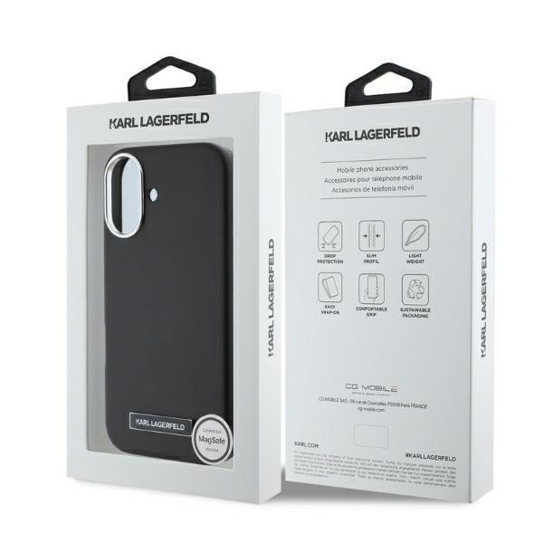 Karl Lagerfeld Klhmp16Spgmsrpk Iphone16 6.1 Czarny/Black Hardcase Fw Metal Plate Magsafe