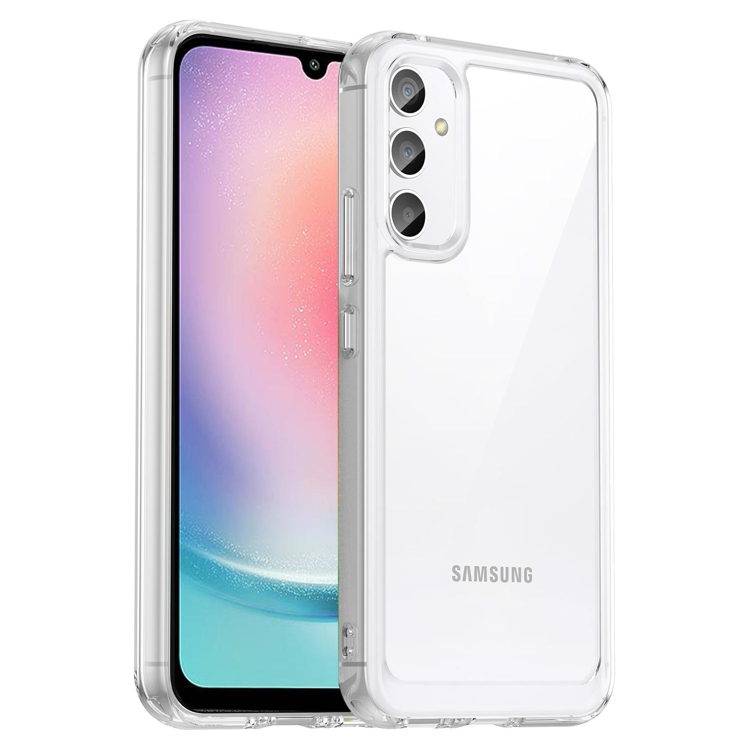 

For Samsung Galaxy A25 5G (Global) (161.0 x 76.5 x 8.3mm) Clear Phone Case Fingerprint-free Phone Cover (Big Rear Lens Hole) A