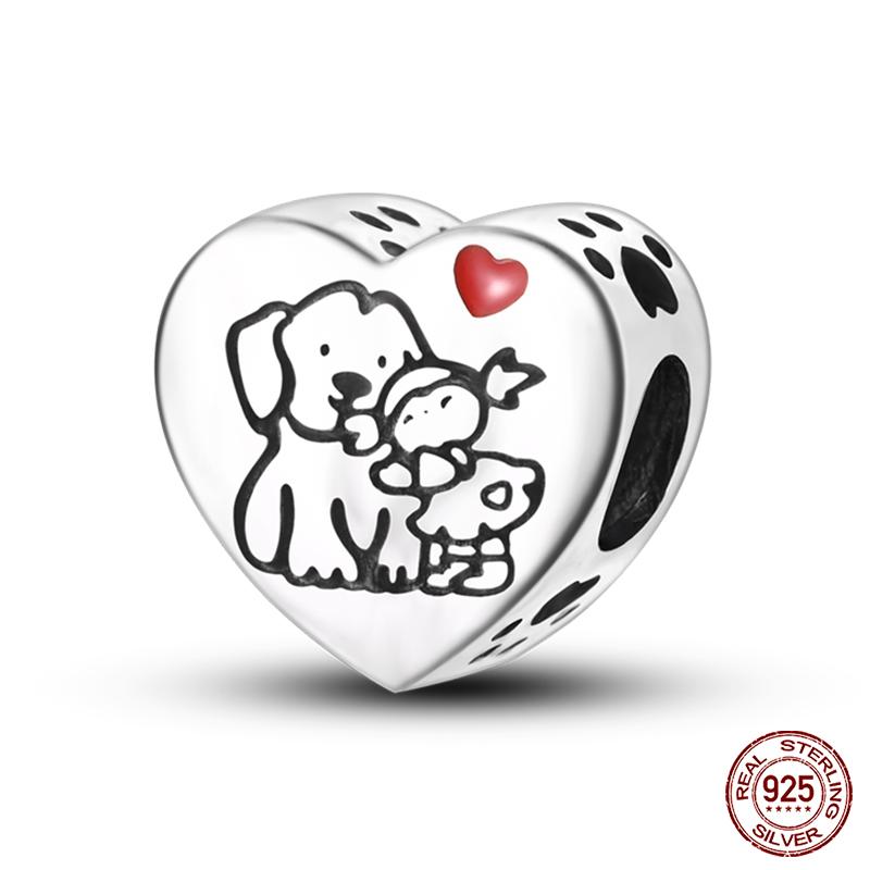 100% Copper Heart Shaped Warm Family Charm Beads Fit Qikaola Original Bracelets Fine Diy Mother'S Day Jewelry Gifts