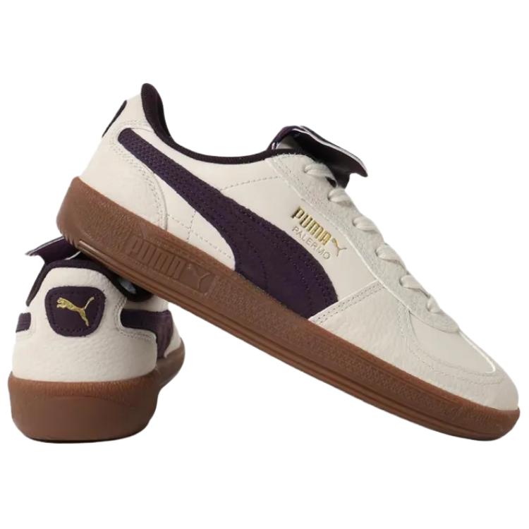 Puma Palermo Premium Alpine Snow Midnight Plum Unisex Sneakers Cream 401744-04