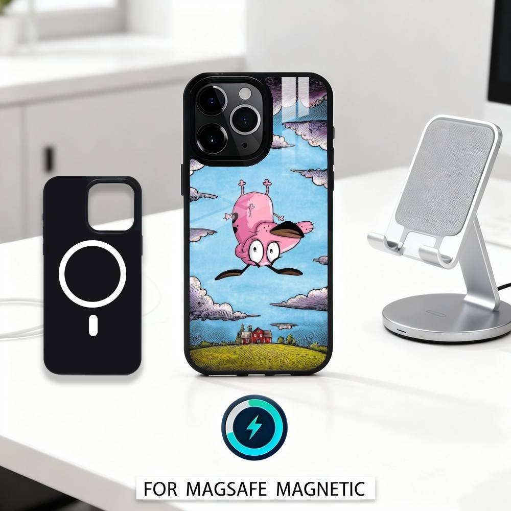 Courage The C-CowardlyS Dog Phone Case For iPhone 17,16,15,14,13,12,Pro,Max For Magsafe Magnetic Wireless Charging
