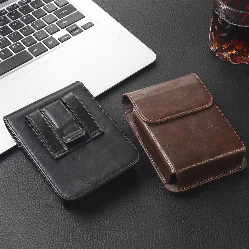 Leather Waist Bag for Samsung Fold8 & Huawei Pura X Max - Crazy Horse Folding Phone Case