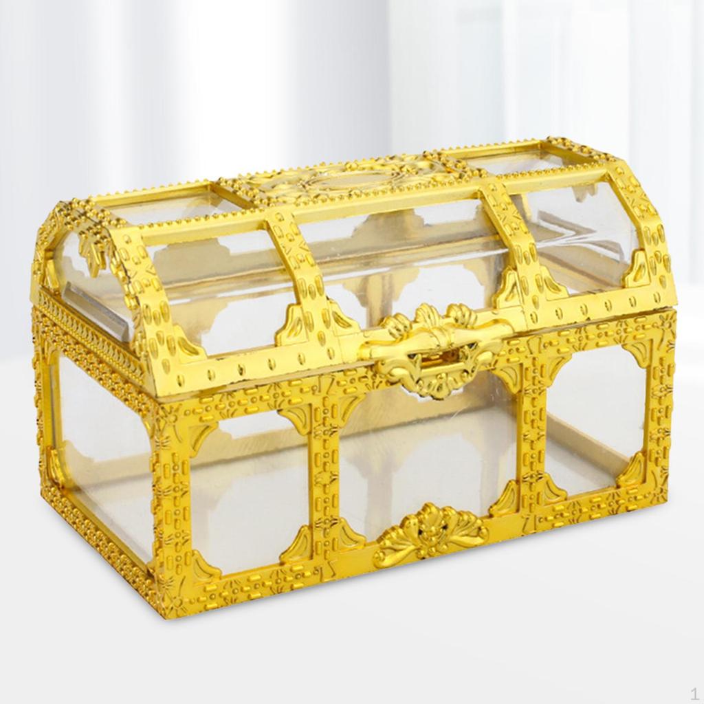 Cutii de bomboane Cutie de bijuterii cadou, Cufăr transparent de comori, Favor de nuntă pentru petrecere