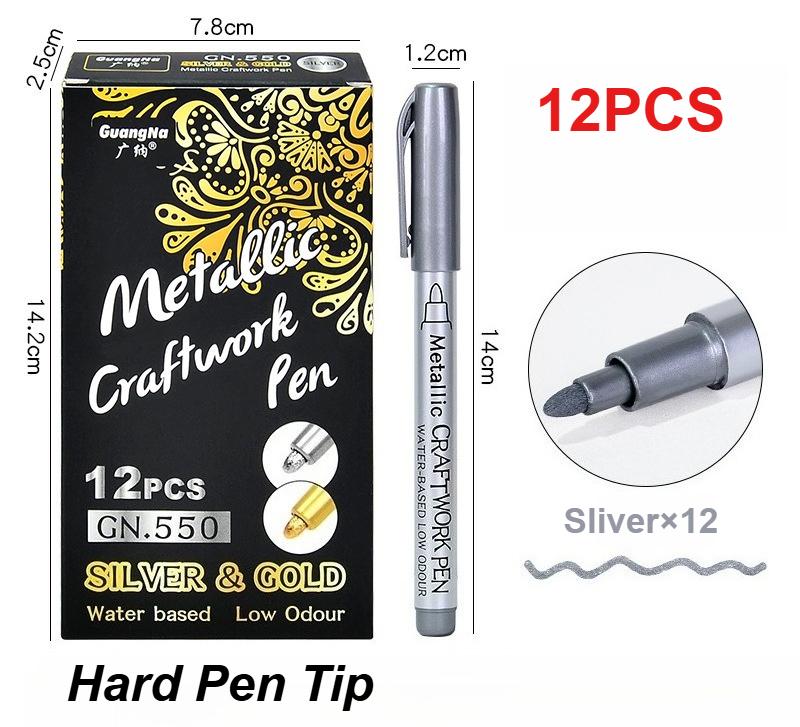 

12 Pack DIY Metal Waterproof Permanent Paint Marker Pensb Craftwork Resin Mold Pen Art Painting Supplies For Easter Decoration