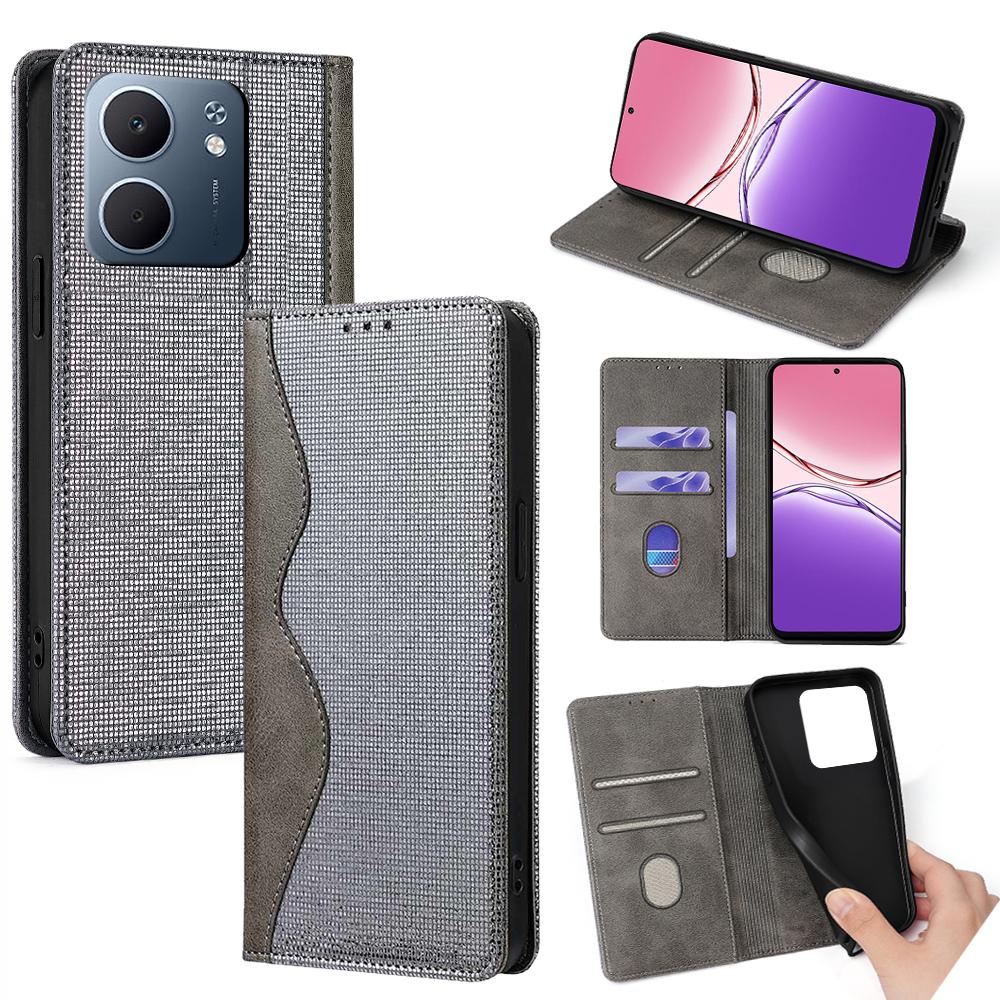 For Oppo A5x 5G Case Wave Shape RFID Blocking PU Leather Wallet Stand Phone Cover