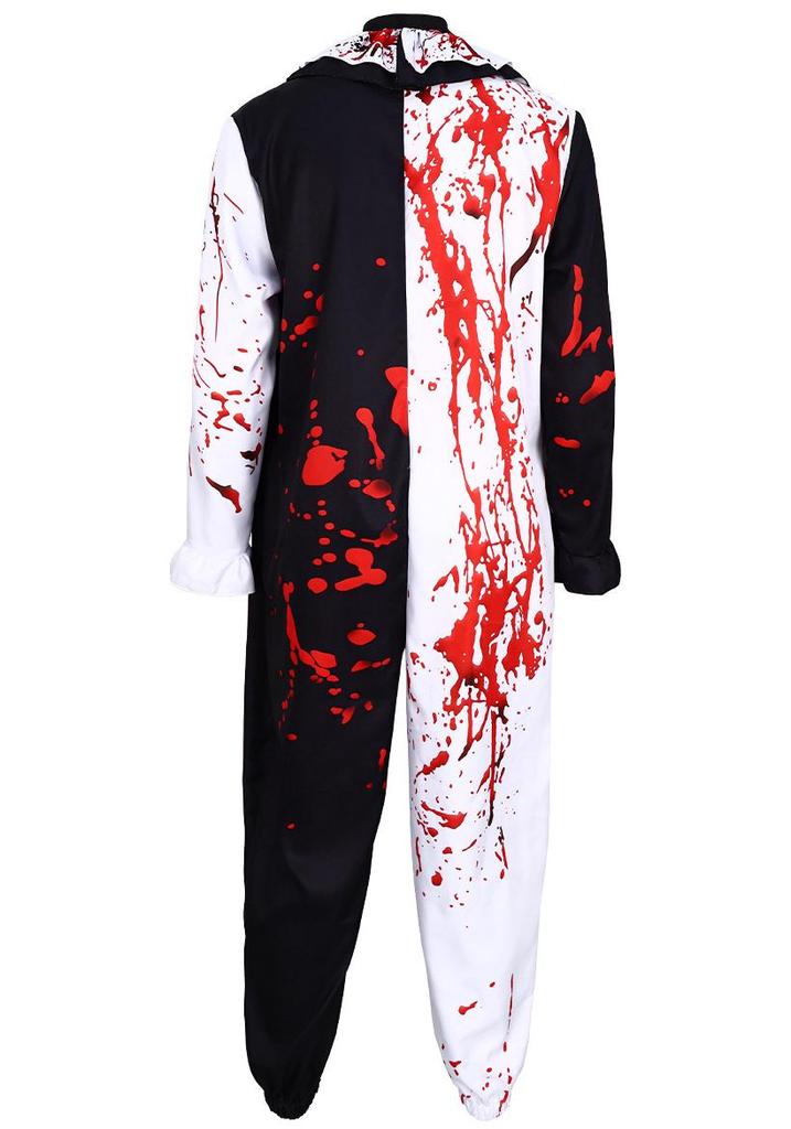 Soul-Shattering Clown Halloween Unisex Cosplay Costume with Blood Stains and Cloak