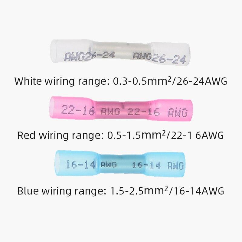 10/25/50PCS Heat Shrink Wire Butt Terminal Waterproof Insulated Wire Connector Cable Crimp Terminal Bht0.5 Bht1.25