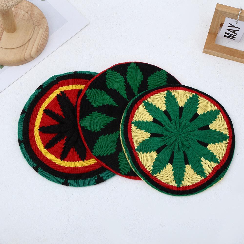 Jamaican Rainbow Reggae Beret - Unisex Autumn/Winter Hat